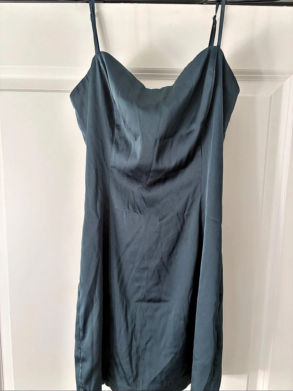 Sunday Best Shimmer Satin Dress Mini Blue